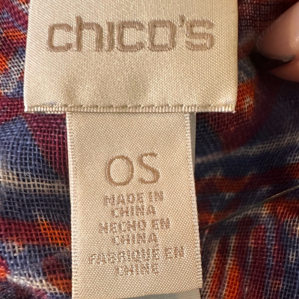 Chico's Phoebe Triangle Multicolor Patterned 100%… - image 8